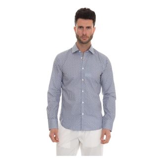 Canali Minnows Fantasy Shirt - Heren - Casual Overhemden - Blauw - 2XL - Katoen - Overhemden