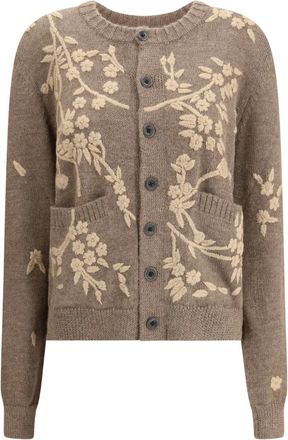Baziszt Blossom cardigan - men - Alpaca Wool - M - Brown