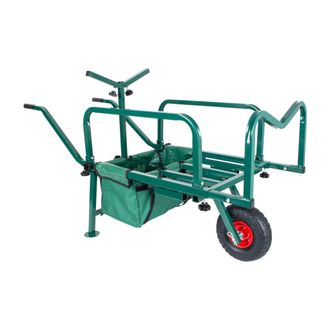 Relaxdays Carro De Transporte Relaxdays Para Pesca, Con Bolsa, Hbt: 65 X 145 X 55 Cm, Extensible & Plegable, Acero, Verde
