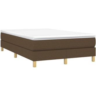 vidaXL Vidaxl - Cama Box Spring Con Colch&oacute;n Tela Marr&oacute;n Oscuro 120x200 Cm
