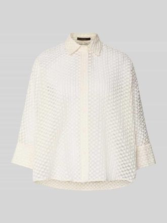 Windsor Relaxed Fit Hemdbluse in semitransparentem Design in Offwhite, Gr&ouml;&szlig;e 38