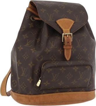 Louis Vuitton Vintage Montsouris Backpack Monogram Canvas Brown Canvas Backpack Bag (Pre-Owned)