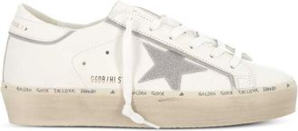Golden Goose White Hi Star Leather Sneakers