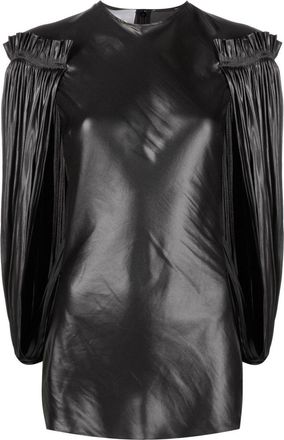 Stella McCartney pleated cut-out sleeves blouse - women - Fabric - 38 - Black