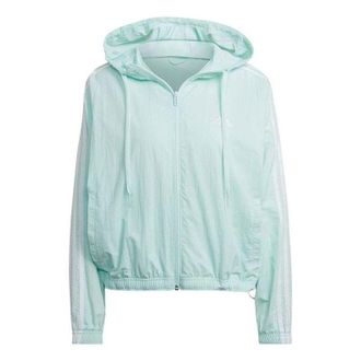 adidas (WMNS) adidas Essentials Repeat Logo Loose Fit Windbreaker Blue HC9158