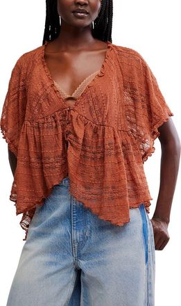 Free People In Your Dreams Lace Top in Toasted Cocoa at Nordstrom, Size X-Large