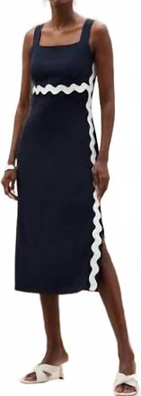 Joseph Ribkoff Midi A-Line Dress In Navy