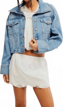 Free People Side To Side Denim Jacket In Blue