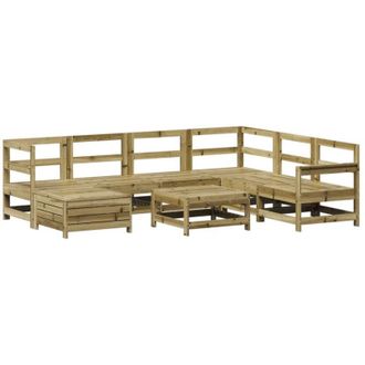 vidaXL 8 Piece Garden Sofa Set Impregnated Wood Pine vidaXL