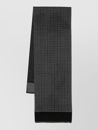 Ferragamo reversible wool scarf fringed edges design