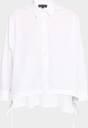Emporio Armani Oversized Button-Down Cotton Poplin Shirt