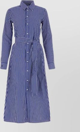 Polo Ralph Lauren embroidered poplin shirt dress with belted waist