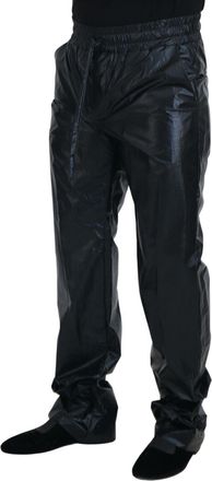 Dolce & Gabbana Mens Black Shining Drawstring Trouser Nylon Pants