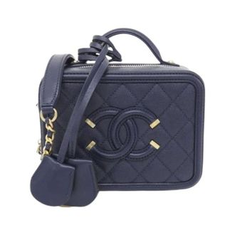 Chanel Pre-owned Vintage Cross Body Bag - Dames - Pre-owned - Blauw - Maat: ONE Size Leer
