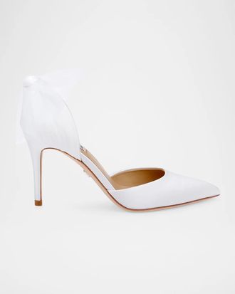 Badgley Mischka Rosalie 85MM Bow-Detail Satin D & apos;Orsay Pumps