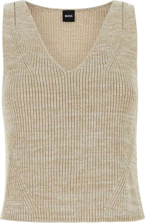 BOSS Top met gem&ecirc;leerd effect - Beige