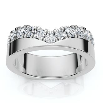 Pompeii3 3/4Ct Diamond Kai Wedding Stackable Guard Ring 14k Gold or Platinum Lab Grown
