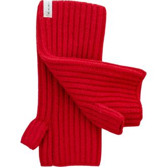 TBCo Cashmere & Merino Ribbed Wrist Warmers in Red at Nordstrom