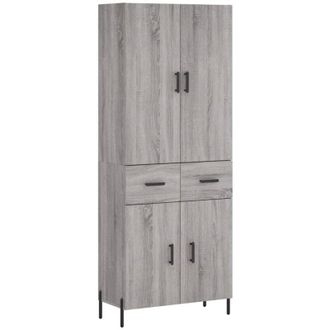 vidaXL Highboard Grey Sonoma 69.5x34x180 cm Engineered Wood vidaXL