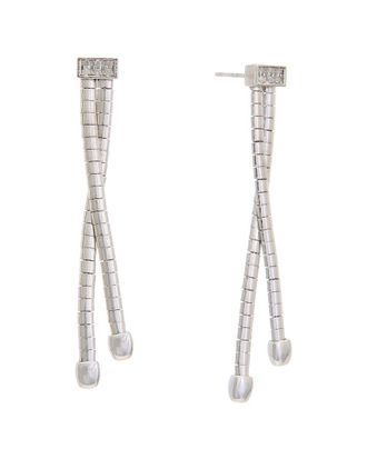 Meshmerise 18K Over Silver 0.08 Ct. Tw. Diamond Earrings