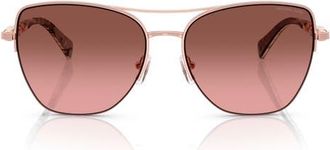 Michael Kors Dorado Beach 57mm Square Sunglasses in Rose Gold Shiny /Brown Rose at Nordstrom