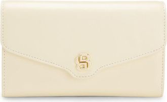 BOSS Leather clutch bag with Double B monogram hardware