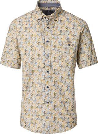 Casamoda Wit overhemd Casa Moda Casual Fit gestreept blauw bruin