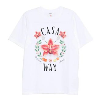 Casablanca T-Shirts, male, White, Size: XL Tennis Landscape Classic T-shirt