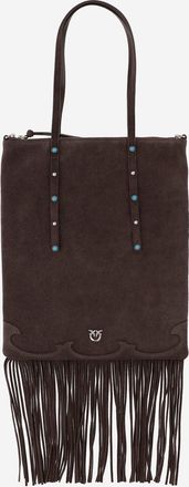 Pinko Pinko Wildleder-Einkaufstasche mit Fransen