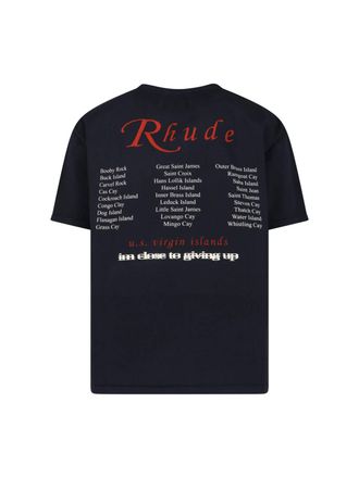 Rhude Mens T-Shirts And Polos Black Cotton