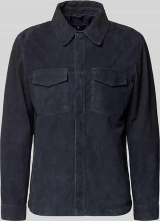 Joop Lederjacke mit Kentkragen Modell Atorn in Marine, Größe 48