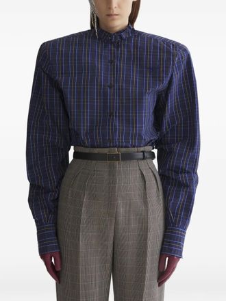 MUGLER padded shoulders shirt - Blue