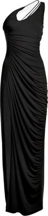 Twentyfourhaitch Arutas Jurk - Dames - Avondkleed - Zwart - S - Leer - Kleedjes