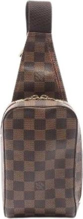 Louis Vuitton Pre-owned Cross Body Bags, male, Brown, Size: ONE SIZE Pre-owned Geronimos Damier Coated Canvas Shoulder Bag