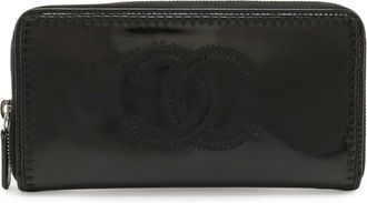 Chanel Black Leather Long Wallet (Bi-Fold) (Pre-Owned)