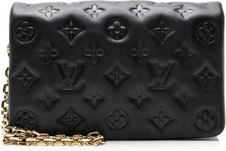 Louis Vuitton Black Monogram Embossed Lambskin Coussin Pochette (Authentic Pre-Loved)
