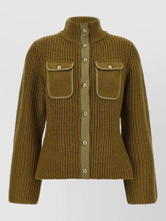 Pinko ribbed high-neck cardigan