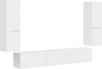 vidaXL Conjunto De Mueble De Tv 4 Uds. Brillante Madera De Ingenier&iacute;a Vidaxl