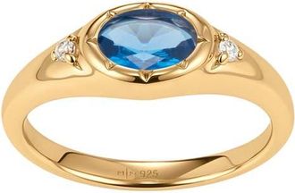 Made by Mary Oval Birthstone Signet Ring in December Gold Vermeil at Nordstrom, Size 10