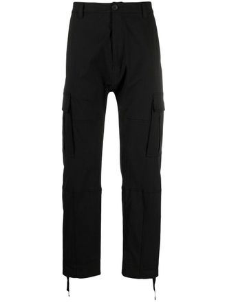 Marcelo Burlon straight-leg cargo trousers - men - Cotton/Cotton/Polyester/Spandex/Elastane - 46 - Black