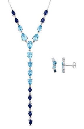 Delmar Blue Topaz Stud Earrings & Y-Necklace Set at Nordstrom Rack