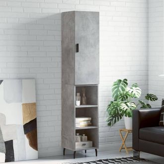 vidaXL Vidaxl - Aparador De Madera Contrachapada Gris Hormig&oacute;n 34,5x34x180 Cm