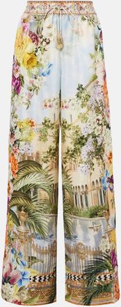 Camilla Printed silk wide-leg pants