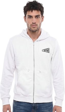 Diesel White Logo Zip up Hoodie