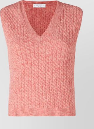Ballantyne knitwear v neckline sleeveless ribbed hem