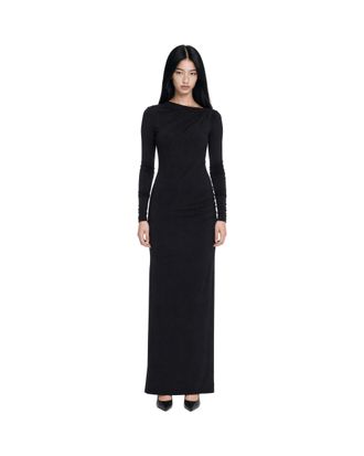 Andamane Draped Jersey Dress - Black