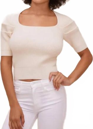 Astr Adelia Ribbed Knit Sweater In Ivory