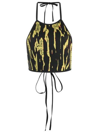 AMBUSH jacquard-pattern strapless top - women - Polyamide/Spandex/Elastane - S - Black