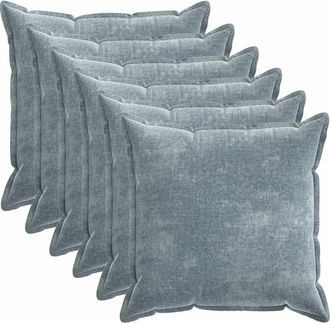 vidaXL Funda De Almohada 6 Uds. Houten Azul Claro 80 X 80 Cm Vidaxl