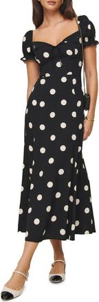 Reformation Shyla Midi Dress in Moon Dot at Nordstrom, Size 6